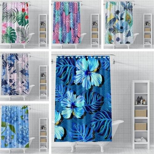 Colorful Floral Shower Curtain 3D Printing Feather High Quality Washable Polyester Bathroom Accessories Decor Home Curtain