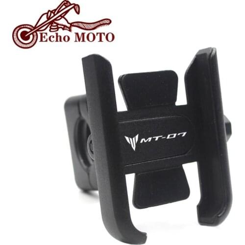For YAMAHA MT-07 MT07 mt-07 mt07 Motorcycle CNC Handlebar Rearview Mirror Mobile Phone Holder GPS stand bracket LOGO MT-07
