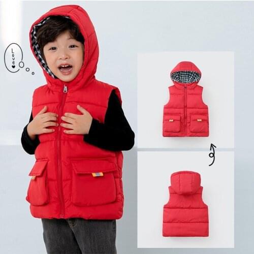 Kids Vest Children Girls Vest Hooded Jacket Winter Autumn Waistcoats For Boy Baby Outerwear Little Girl Coats Clothes 4 6 8 10 Y
