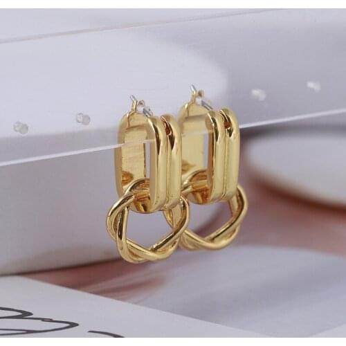 European and American tide jewelry wholesale glossy geometry irregular ring can be removed dual-use earrings female