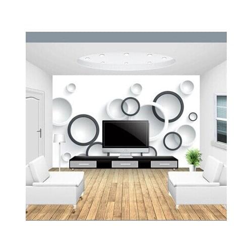 The television background wall paper bedroom wallpaper large murals of black and white circle size