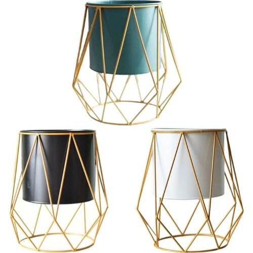 Nordic Geometric Planter Flower Pot Succulent Plant Container Display Holder Ornaments Desktop Home Office Garden Decor