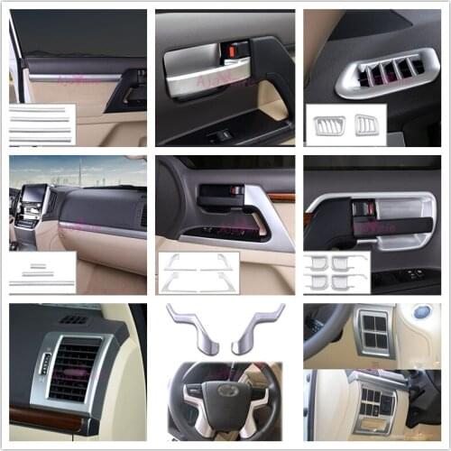 Chrome Car Styling Dashboard Trim Handle Armrest holder Vent Cover 2008-2017 For Toyota LC Land Cruiser 200 Accessories