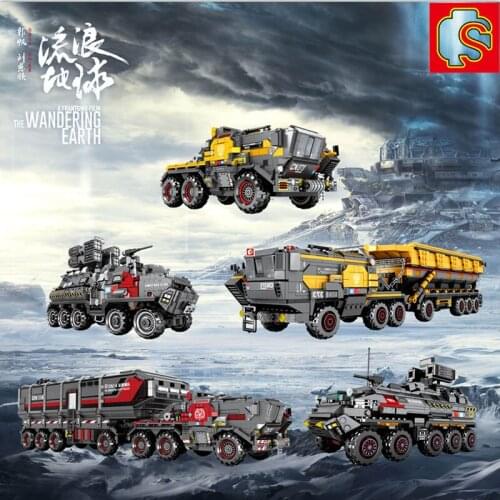 Sembo Building Block Model the Wandering Earth Cargo Truck Transport Truck Personnel Carrier Educational Bricks Toy