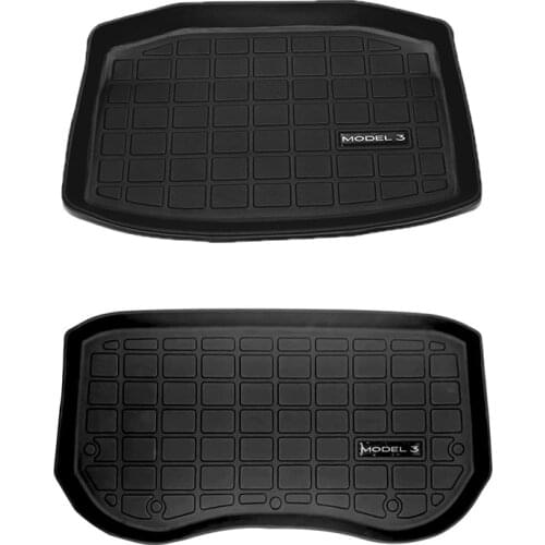 1pc 2021 New Car TPE Rubber Rear Trunk Storage Mat Front Trunk Mat Floor Waterproof Tasteless Protective Pads for Tesla Model 3