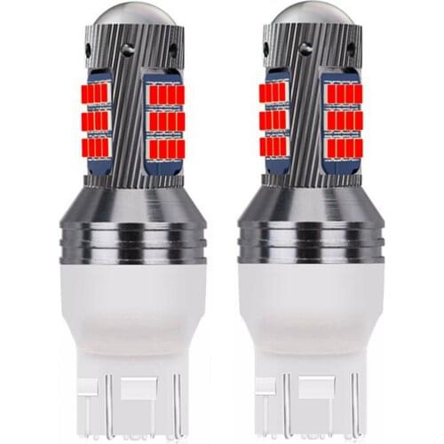 2PCS New T20 7443 W21/5W Super Bright 2016 LED Car Tail Brake Bulb Turn Signals Auto Rear Fog Lamp DRL Light Red White Yellow