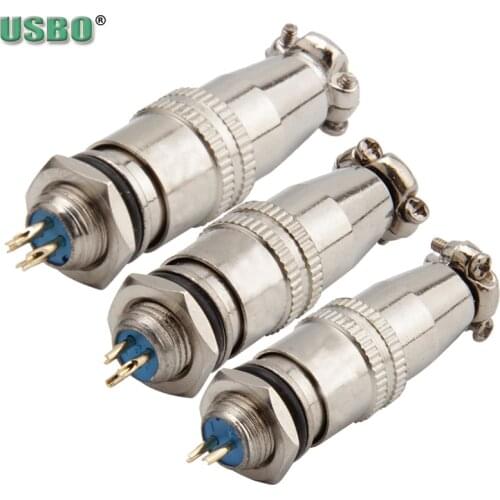 Brass nickel-plated 10MM Male Female push-pull Circular aviation plug socket XS10JK 2/3/4/5Pin core self-locking Air Connector