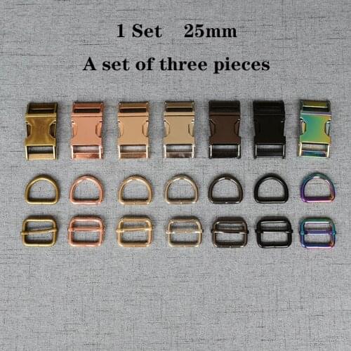 1 Set 25mm Metal D Ring Adjustable Release Buckle DIY Dog Collar and Leash Leather Handbag Shose Accessories 3JT25mm07L