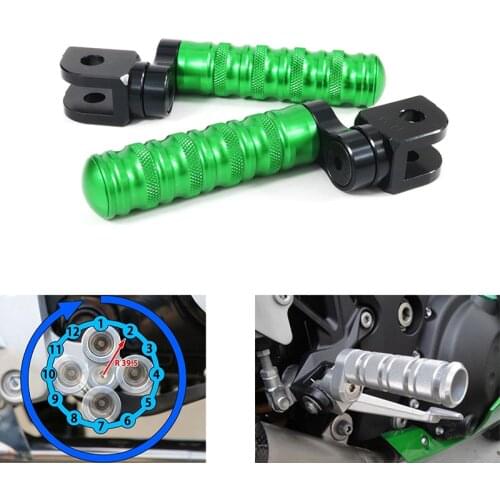 Motorcycle Foot Pegs Pedals CNC Aluminum Front Footrests For Kawasaki Z800 Z750R Z1000 ZX-6R ZX6R 636 ZX-10R ZX10R