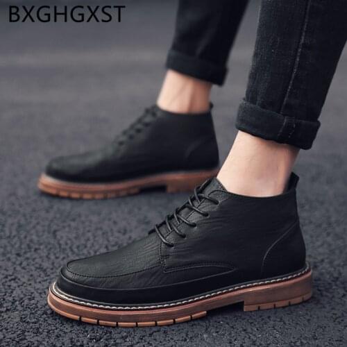 Elevator shoes for men high quality fashion Genuine Leather shoes men Ankle boots luxury 2020 casual shoes men brand black boots
