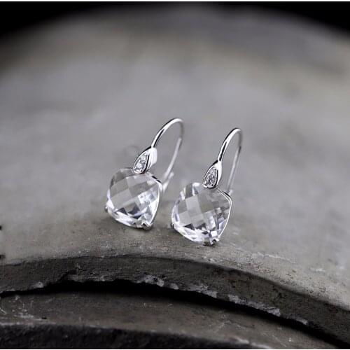 New Fashion White Crystal 925 Silver Wedding Drop Earring 925 Sterling Silver Statement Earrings For Women Jewelry Wholesale