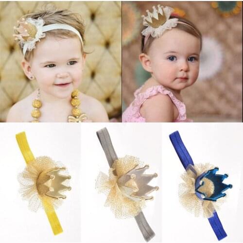 Baby Girls Flower Hairband Princess Crown Headband Birthday Party Hat Headwear Props