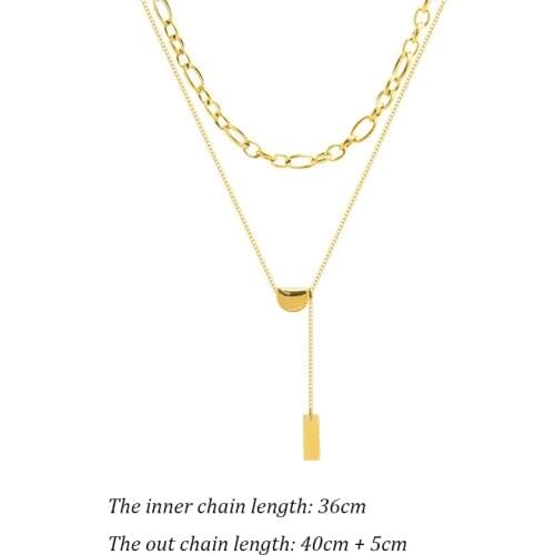 Stainless Steel Necklace for Women New Designer Multi Layer Charms Pendants Fashion Jewelry Gold Chain Accesories Gift 2021