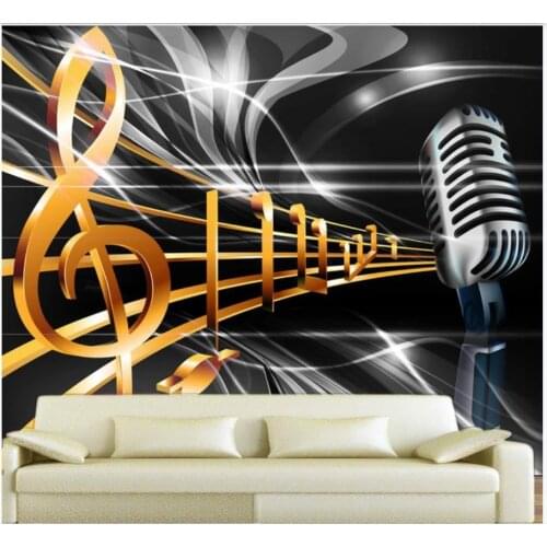 Custom photo wallpaper 3d wall murals wallpaper Modern Dynamic music symbol bar KTV box background wall papers home decor