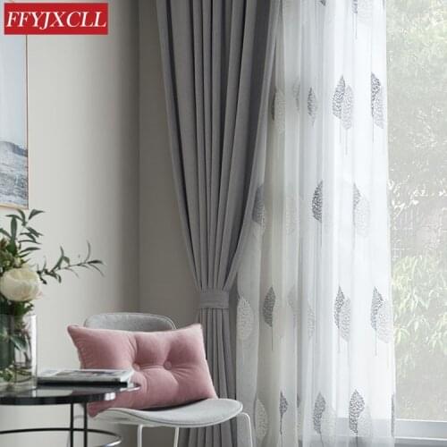 Nordic Plain Simple Blackout Curtains Fashionable Modern Style Curtains for Living Room Bedroom Luxury European Curtains
