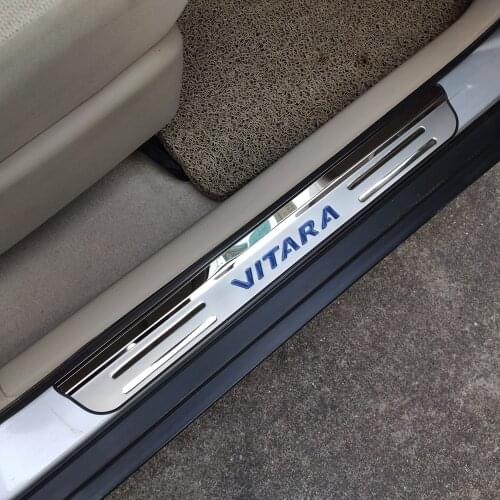 Stainless steel Car Pedal Protectors Sticker Accessories For suzuki vitara door sill Strip 2015 2016 2017 2018 2019 2020