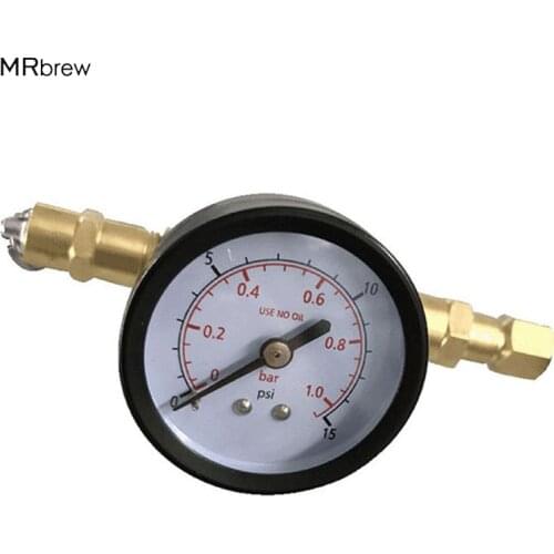 Adjustable Pressure Relief Valve with Guage, For Home Brew Beer Ball Lock Adjustable Pressure Valve w/Gauge,Kegging equipment