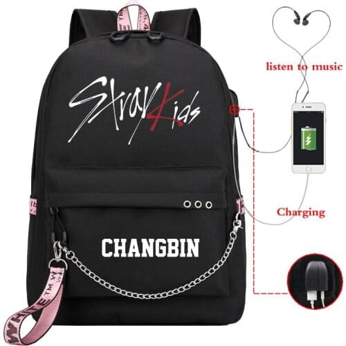 Mochila Kpop Stray Kids Backpack Women Backpacks School Bags for Teenage Girls Usb Charge Laptop Backpack Casual Travel Backpack