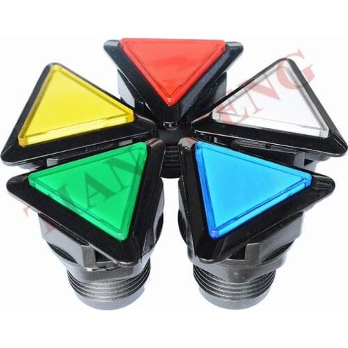 10Pcs/Lot 39*39*39mm 12V Triangle LED Illuminated Arcade Button Switch LED Momentary Lighted Push Button with Microswitch