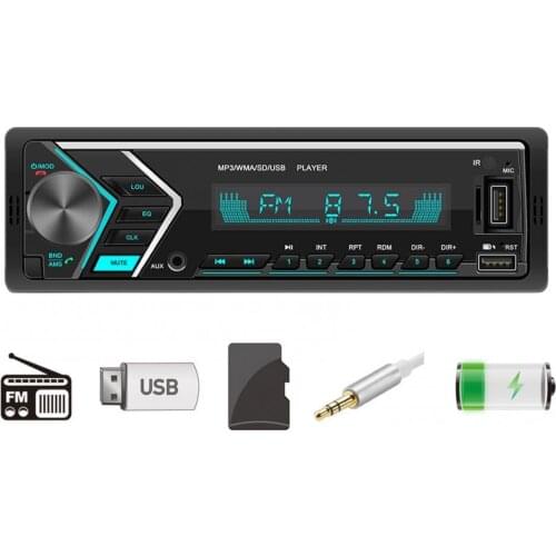 505 12V Universal Colorful Lights Car MP3 Player Powerful Bluetooth AUX U Disk TF MP3 Radio Player for Auto Center Control