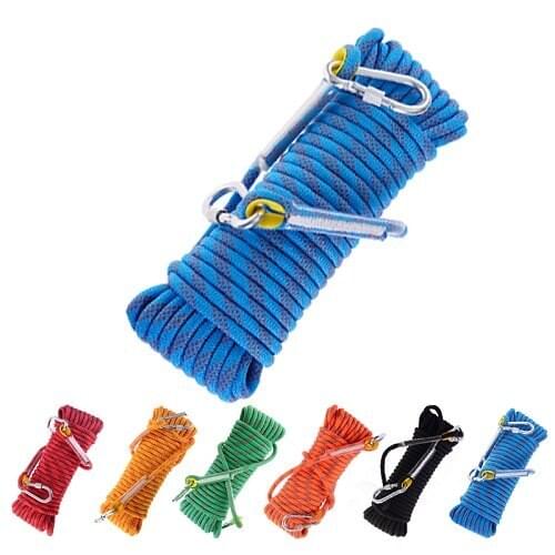 12MM-14MM 15M, 2pcs safety hook,Outdoor safety belt mountaineering climbing cable harness life-saving rigging hardware