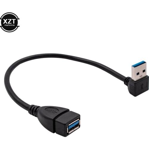 25cm USB 3.0 A Male to Female 90 Angled Extension Adaptor cable USB2.0 male to female right/left/down/up Black cable cord