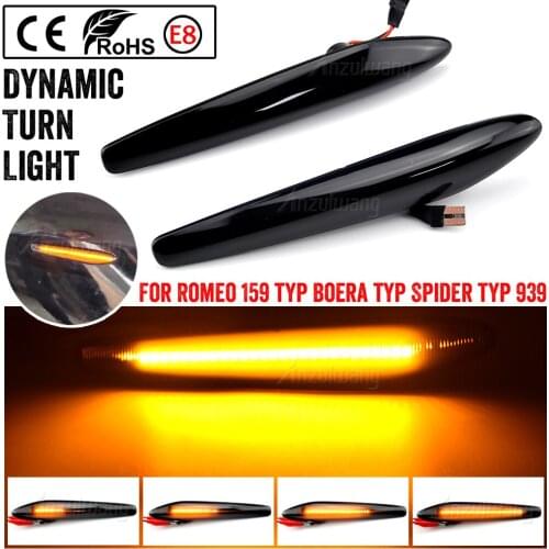 2x LED Dynamic Turn Signal Light Fender Front Side Marker Lamp For Alfa Romeo Spider 159 Sportwagon Boera #60691105 60691106