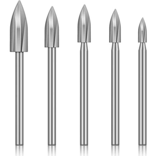 5pcs Wood Carving Engraving Dril Bits Woodworking Milling Cutter for Furniture Carving Three Blades Carving Knife