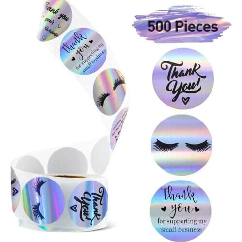 500pcs Thank You for supporting My Small Business Stickers Eyelash Seal Labels N58C
