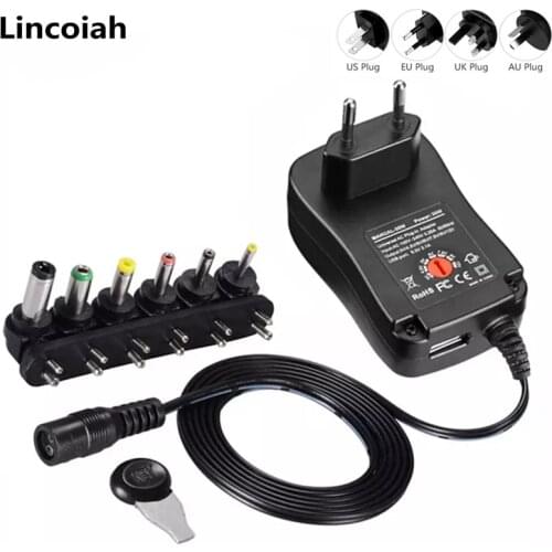 3V 4.5V 5V 6V 7.5V 9V 12V 2A 2.5A AC DC Adaptor Adjustable Power Supply Adapter Universal Charger for led light strip lamp CCTV
