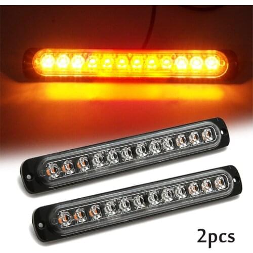 2pcs 12 LED 72W Car Truck Emergency Beacon Warning Hazard Flash Strobe Light BAR Amber