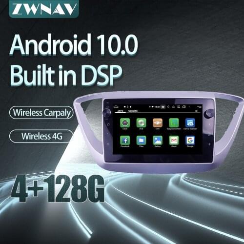 For Hyundai Solaris 2016-2018 Car radio player Android 10 PX6 64GB GPS Navigation Multimedia Player Radio