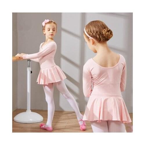 Girls Ballet Dress Gymnastics Leotard Long sleeve Skirted Ballet Clothing Dance Wear With