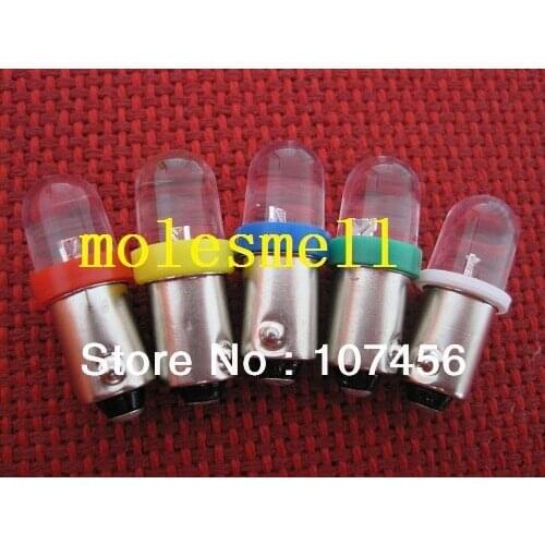 Free shipping 5pcs T10 T11 BA9S T4W 1895 12V R Y B G W Led Bulb Light for Lionel flyer Marx