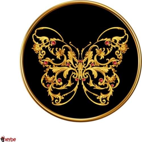 Glass Wall Decor Butterfly Round Colored Painting Healthy Reliable Quality Tempered Glass Living Room Bedroom Home Office New Fashion Trend Art Design Luxury Modern Creative Stylish Gift Ideas Souvenirs Easy to Hang