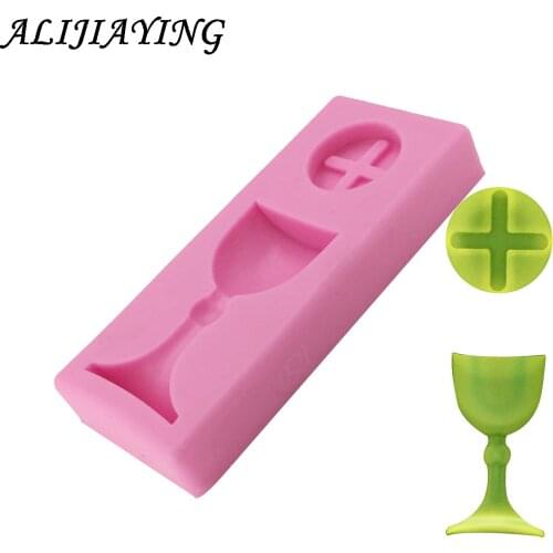 Cake Tools Charlice cup Baptism Trophy Silicone mold Mould Romantic communition cup Cake Baking Icing Ice D1233