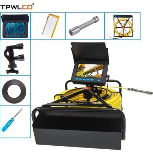 Pipe Drain Inspection Cleaner 1000TVL LED Professional Camera System With 4.3inch LCD Monitor 10-50m 17mm CCTV Camera With DVR