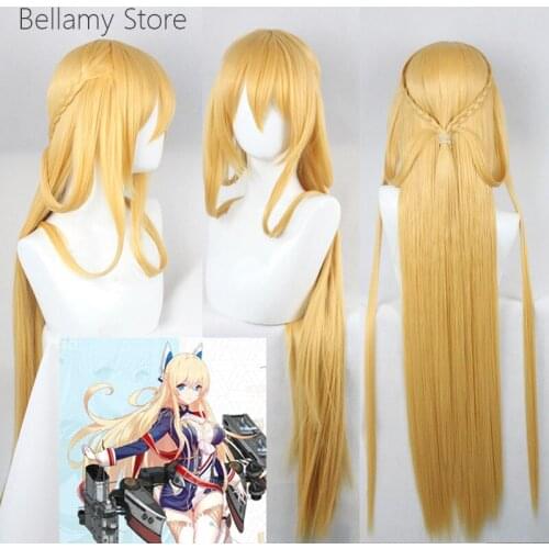 Azur Lane HMS Glorious Heat Resistant Cosplay Costume hairwear Wig+Wig Cap