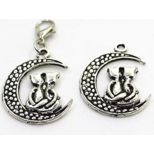 Hot Selling 20pcs Lovely Cat charms lobster clasp dangle charms DIY bracelet&bangle hanging charms jewelry accessory