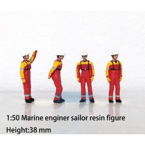 Scale 1/50 Marine engineer worker resin figure RC BOAT FTTINGS - 4 PCS