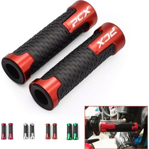 Motorcycle Hand Grips 7/8'' CNC Aluminum Rubber Gel Handle Grip FOR HONDA PCX125 PCX150 PCX155 PCX 125 150 155 2018 2019 2020