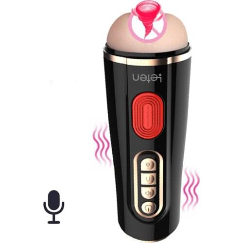 Automatic Vibration Air Sucking Male Masturbator Cup Realistic Vagina Penis Massage Aircraft Cup Moan Machine Sex Toys For Man