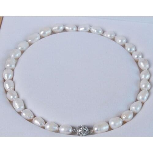 SINGLE STRAND12- 13mm natural white baroque freshwater pearl necklace 18"