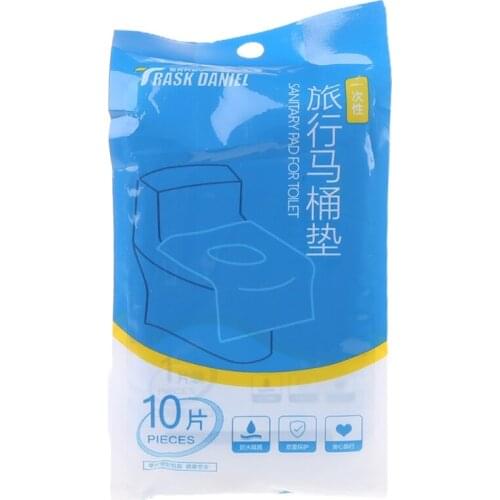 10Pcs Disposable Toilet Sanitary Pads Wood Pulp Waterproof PE Film Portable Hygiene Seat Cover Bacteria-Proof Shields K0AB