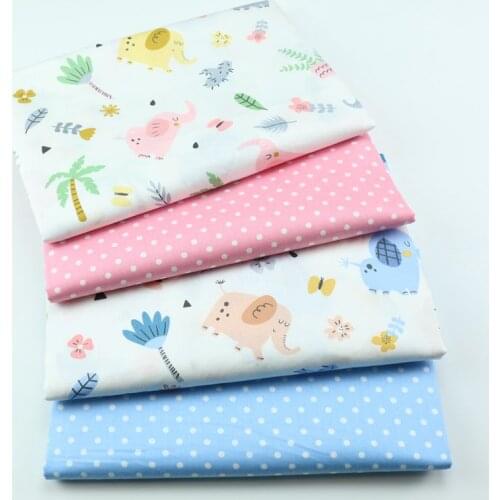 Elephant 100% Cotton PrintedTwill Fabric, DIY Patchwork Cloth Textile Tissue Sewing Quilting Fat Material For Baby&Child