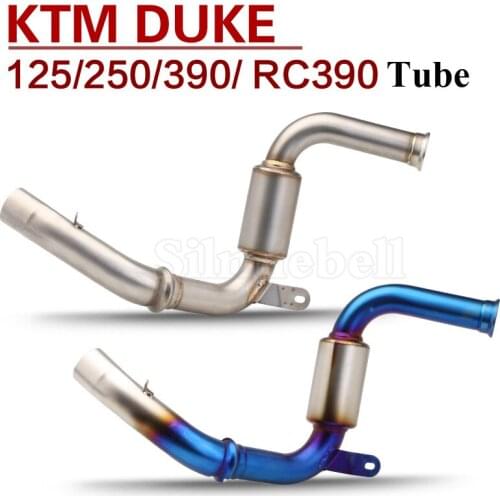 Titanium alloy Motorcycle Modified For KTM DUKE 125 390 250 RC125 RC390 Middle Link Pipe Slip-on Stainless Eliminator