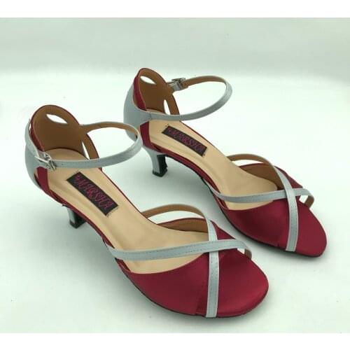5cm low heel Elegant Latin Dance Shoes For women Salsa shoes pratice shoes comfortable latin shoesMS6266BGGR high heel available