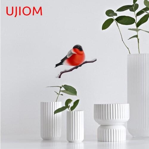 UJIOM Bullfinch Bird Customizable Wall Decorations Living Room Wall Stickers Moisture Proof Cartoon Bedroom Decor Poster
