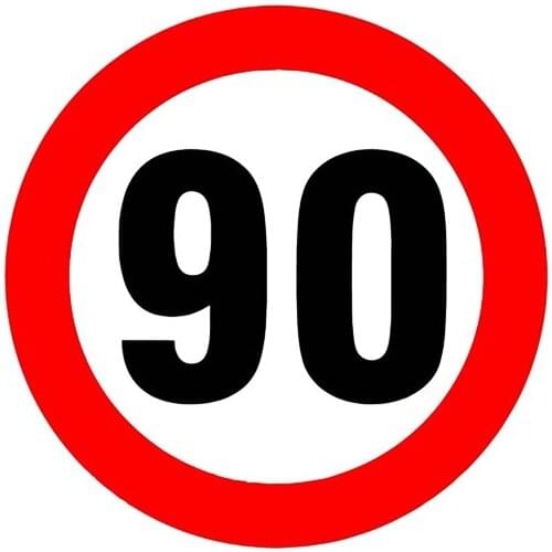 WaveHands Car Sticker Speed Limit Sign 90 km/h Car Sticker PVC Decal Motorcycle Accessories Sticker 16*16cm