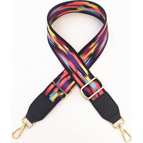 130cm Bag Strap Bag Handle For Women Removable DIY Shoulder Rainbow Handbag Accessories Cross Body Messenger Nylon Bag Straps